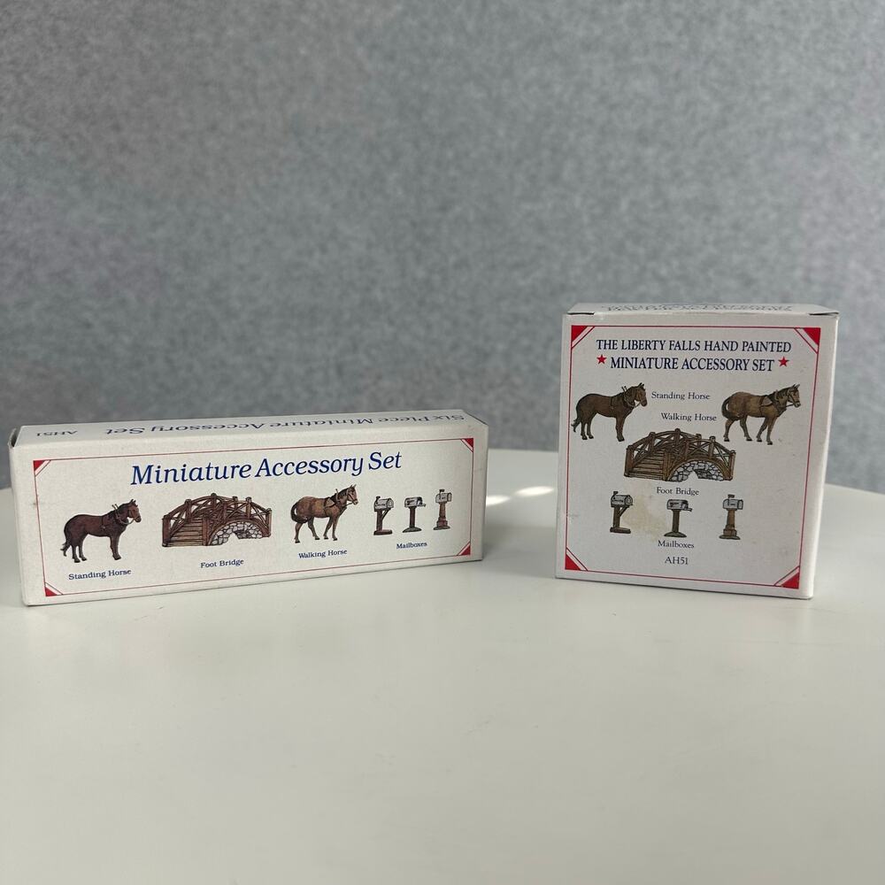 Liberty Falls Hand Painted Miniature Horse Accessory Pewter AH51 Two Sets NIB